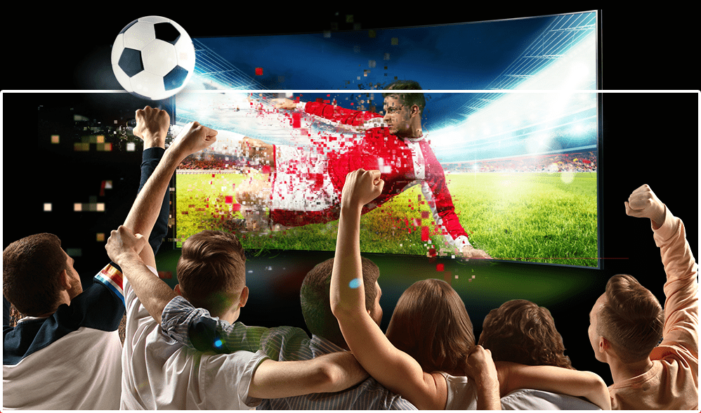 Jogo de futebol na TV